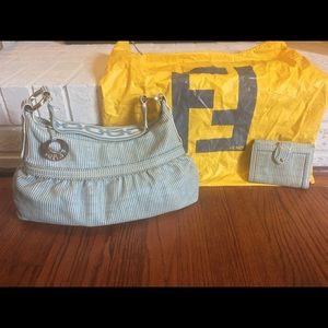 Fendi Blue/White Stripe Bag/Purse